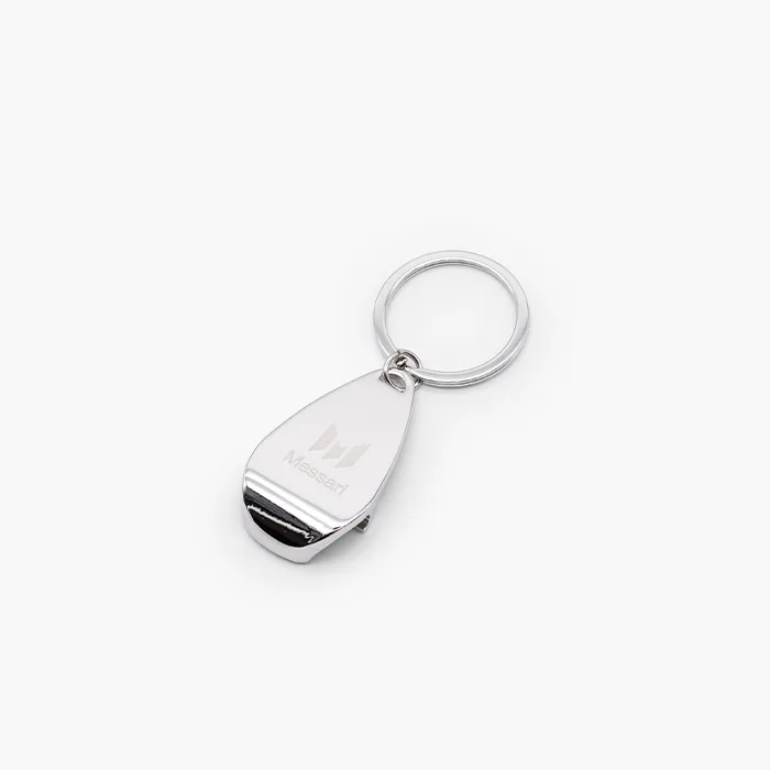 Porte-clés décapsuleur personnalisé en gravure laser pour Messari, métal