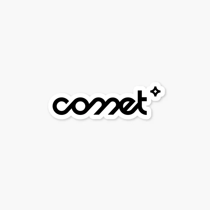 Sticker personnalisé en impression numérique pour Comet, vinyle adhésif polymère