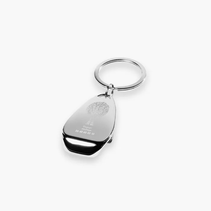 Porte-clés personnalisé en gravure laser pour Jardin Maulois, aluminium