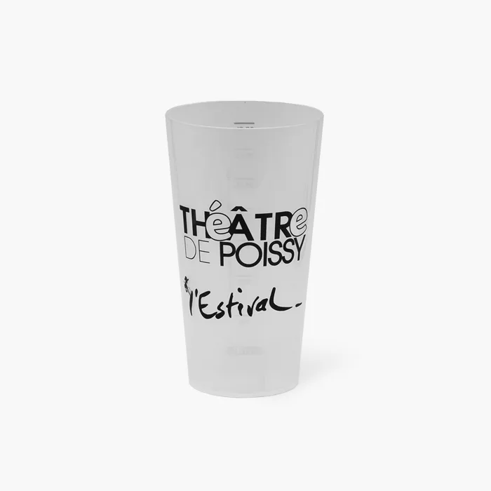 Ecocup personnalisé en impression numérique 360° pour Théâtre de Poissy, plastique