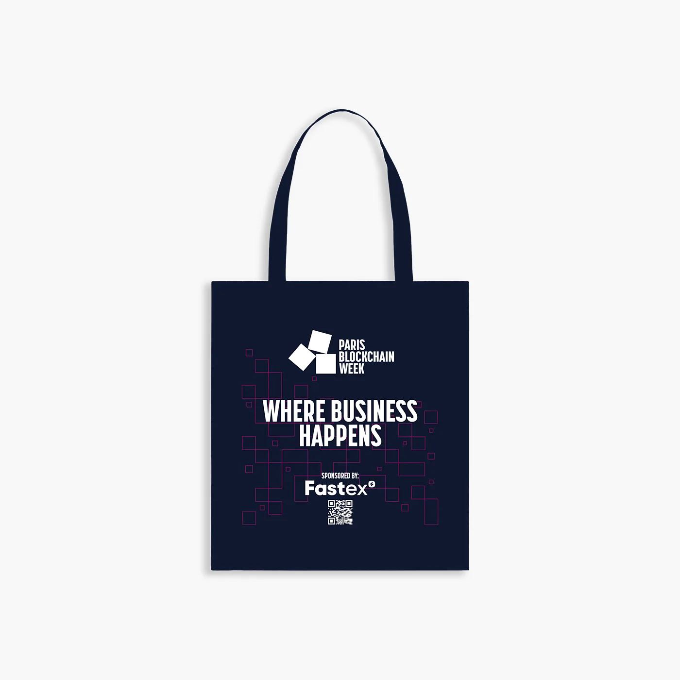 Tote bag personnalisé en sérigraphie pour Paris Blockchain Week, coton
