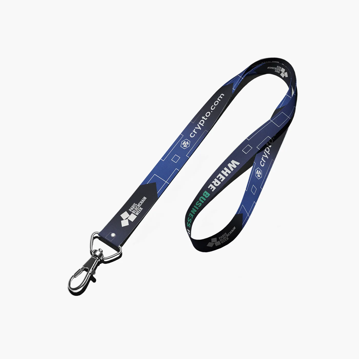 Tour de cou personnalisé en sublimation pour Paris Blockchain Week, polyester – projet 2