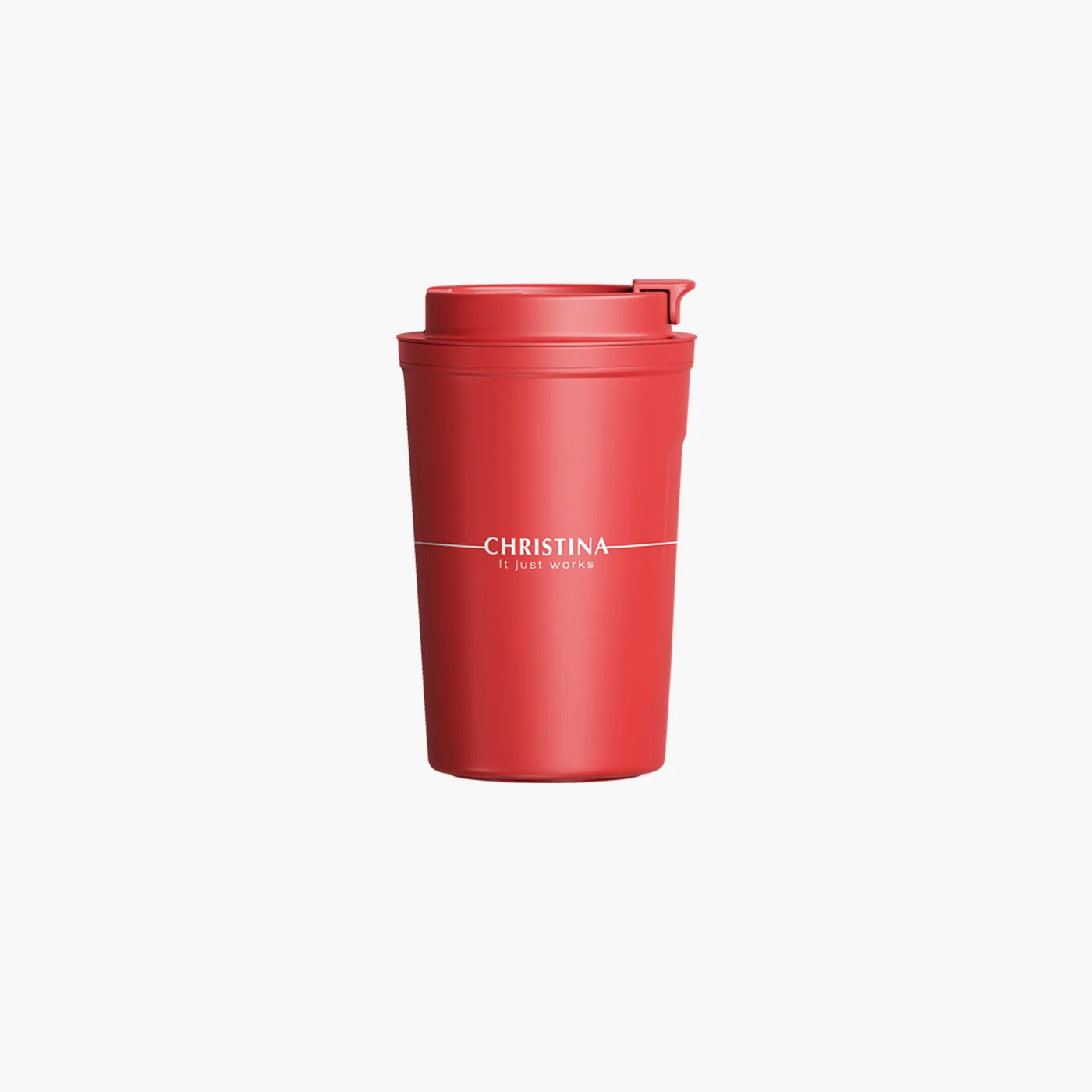 Mug de voyage personnalisée en sérigraphie 360° pour Christina, plastique