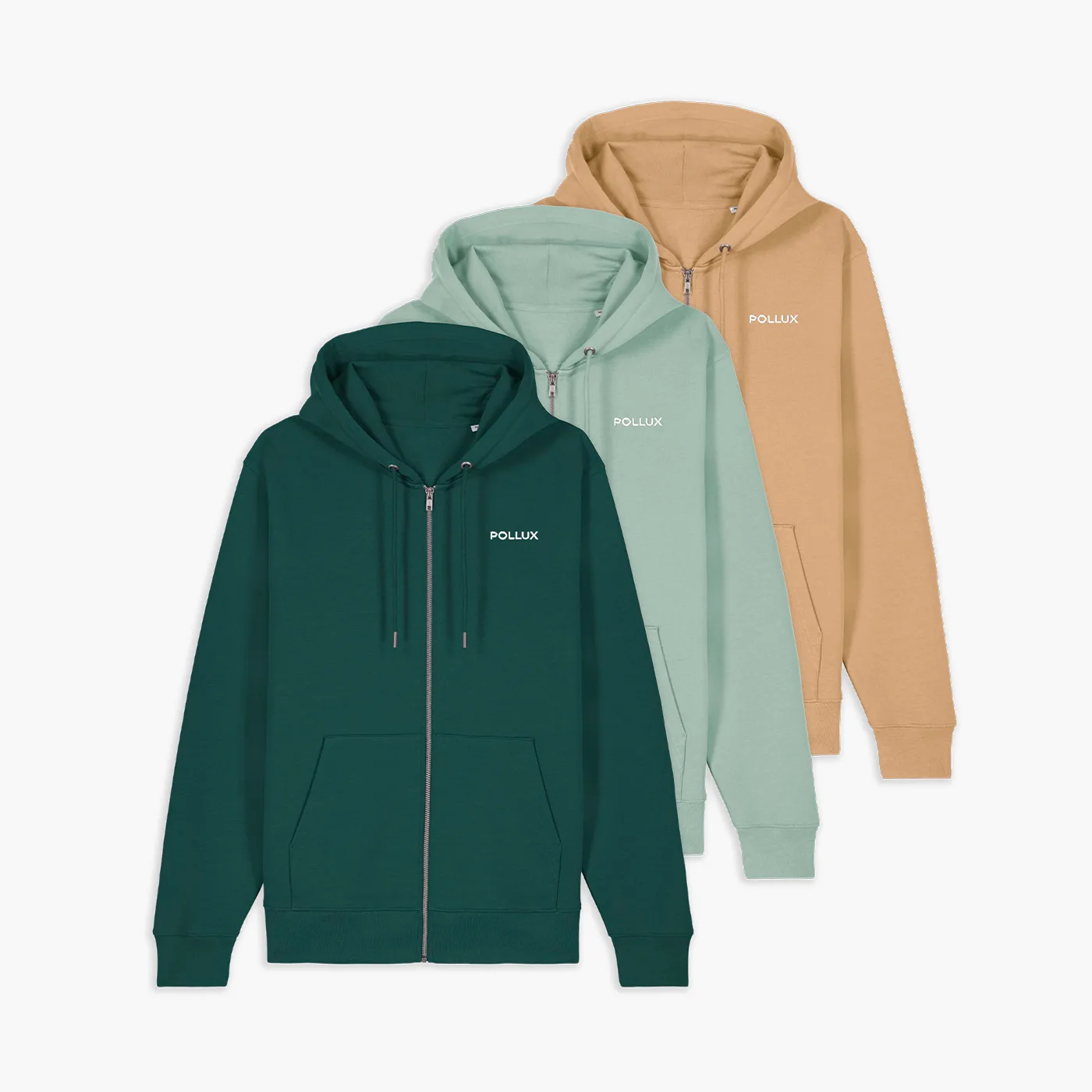 Veste à capuche personnalisée en broderie pour Pollux, 100 % coton biologique peigné